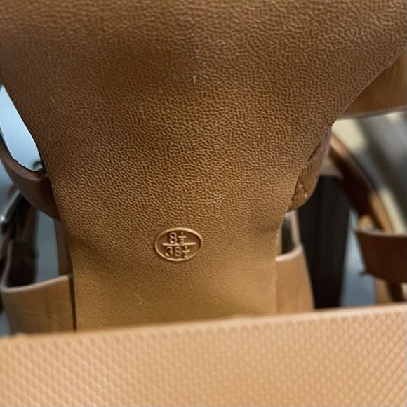 Bamboo Women’s Light Brown Fisherman Platform High Block Heel Sandals Size 8.5 - Picture 9 of 11